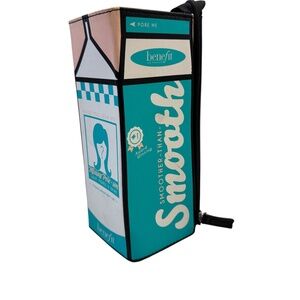 Benefit Cosmetics "Smoother Than Smooth " make-up bag shape like milk carton